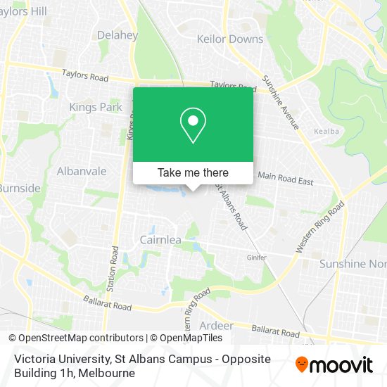 Victoria University, St Albans Campus - Opposite Building 1h map