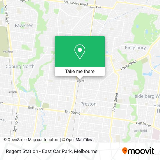 Regent Station - East Car Park map