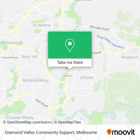 Mapa Diamond Valley Community Support