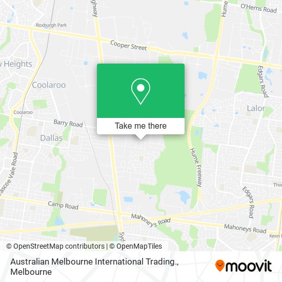 Mapa Australian Melbourne International Trading.