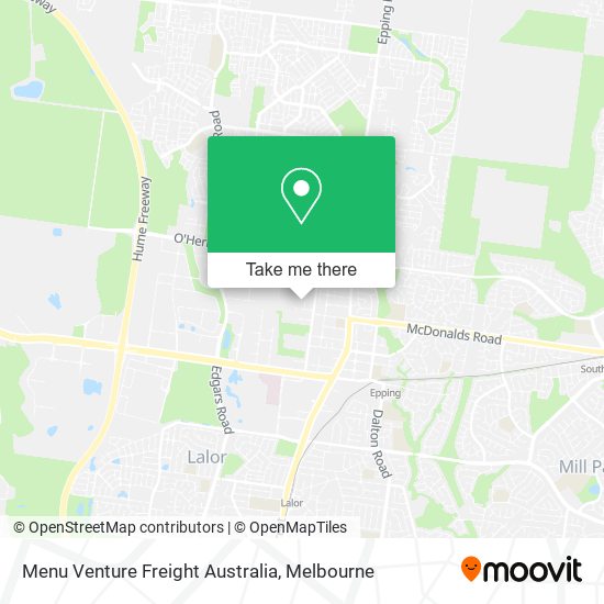 Menu Venture Freight Australia map