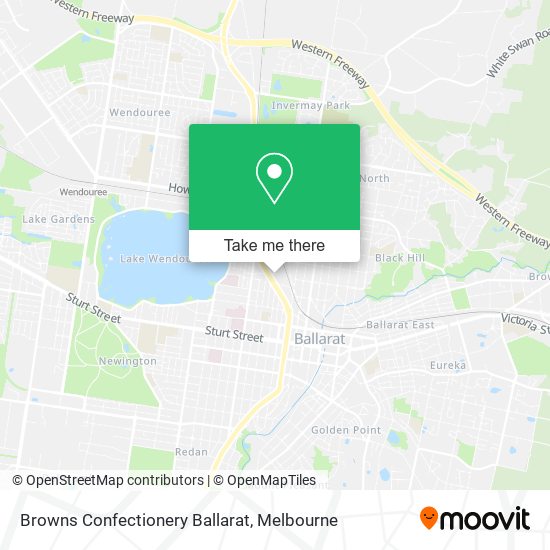 Browns Confectionery Ballarat map