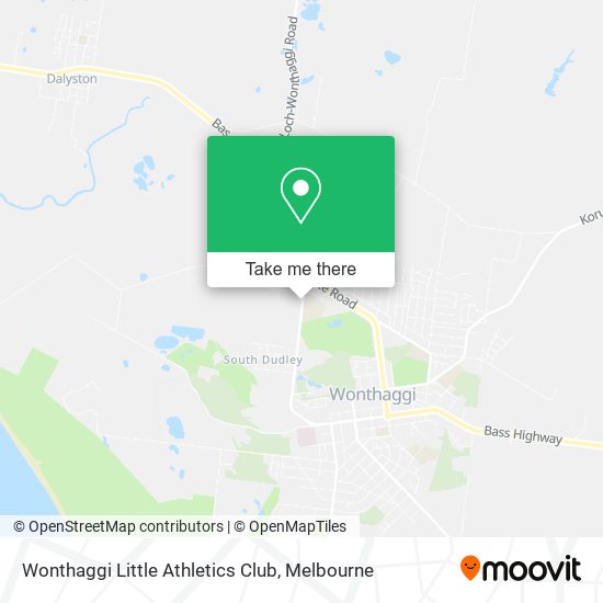 Wonthaggi Little Athletics Club map