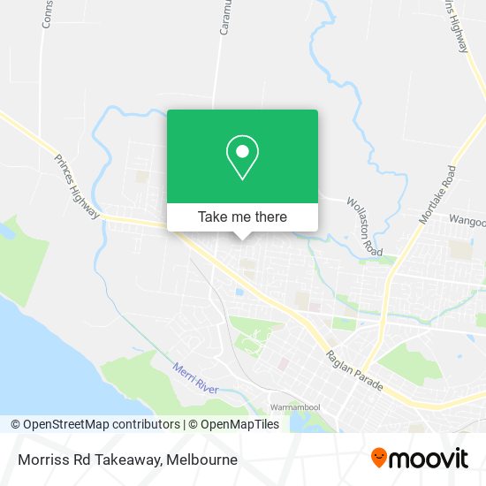Morriss Rd Takeaway map