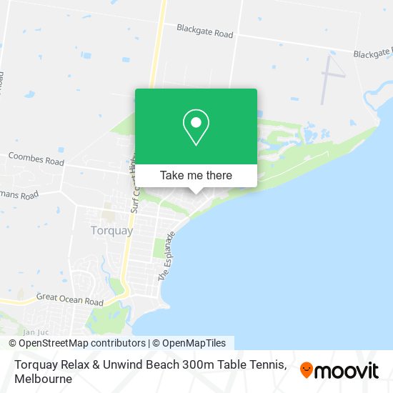 Torquay Relax & Unwind Beach 300m Table Tennis map