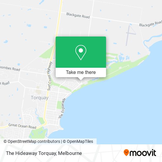 The Hideaway Torquay map