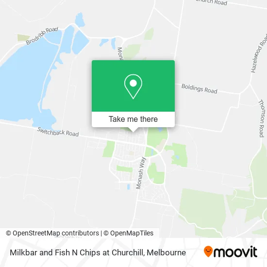 Milkbar and Fish N Chips at Churchill map