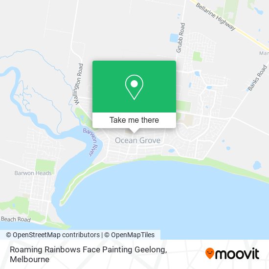 Roaming Rainbows Face Painting Geelong map