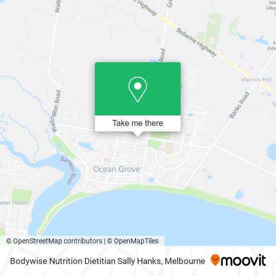Bodywise Nutrition Dietitian Sally Hanks map