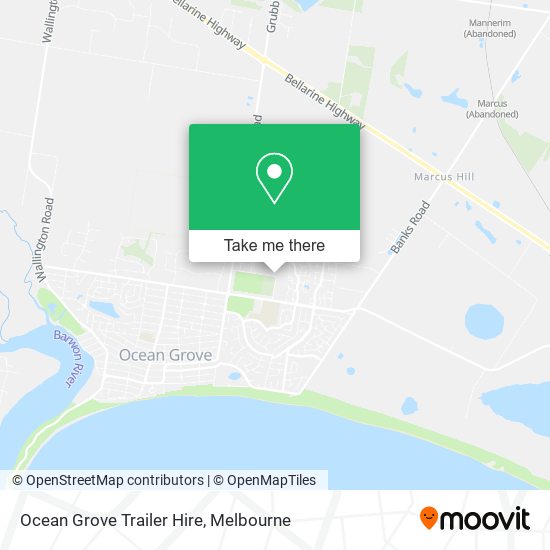 Ocean Grove Trailer Hire map