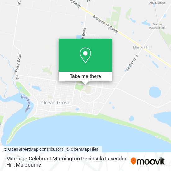Marriage Celebrant Mornington Peninsula Lavender Hill map