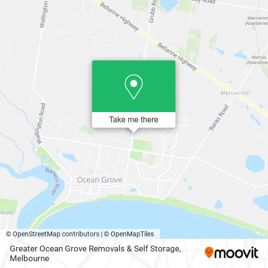 Greater Ocean Grove Removals & Self Storage map