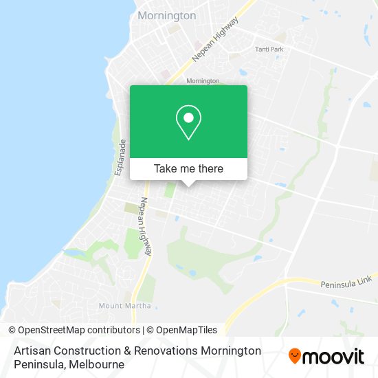 Artisan Construction & Renovations Mornington Peninsula map