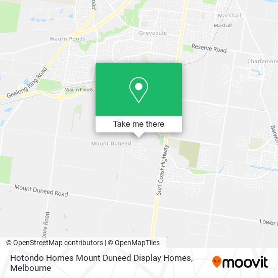 Hotondo Homes Mount Duneed Display Homes map