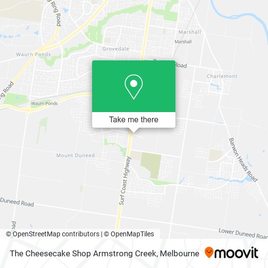 The Cheesecake Shop Armstrong Creek map