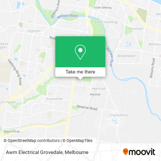 Mapa Awm Electrical Grovedale