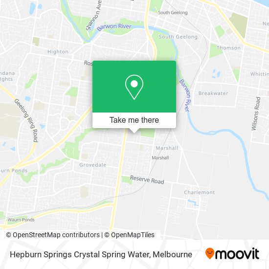 Hepburn Springs Crystal Spring Water map