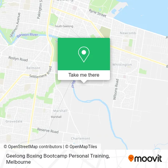 Mapa Geelong Boxing Bootcamp Personal Training