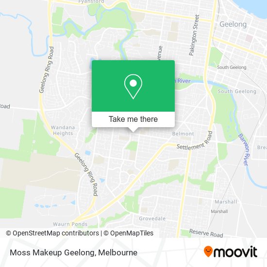 Moss Makeup Geelong map