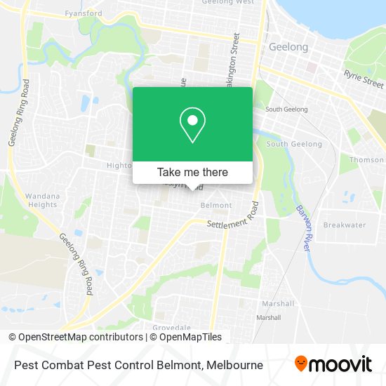 Pest Combat Pest Control Belmont map