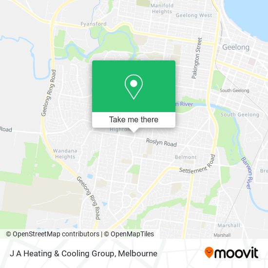 J A Heating & Cooling Group map