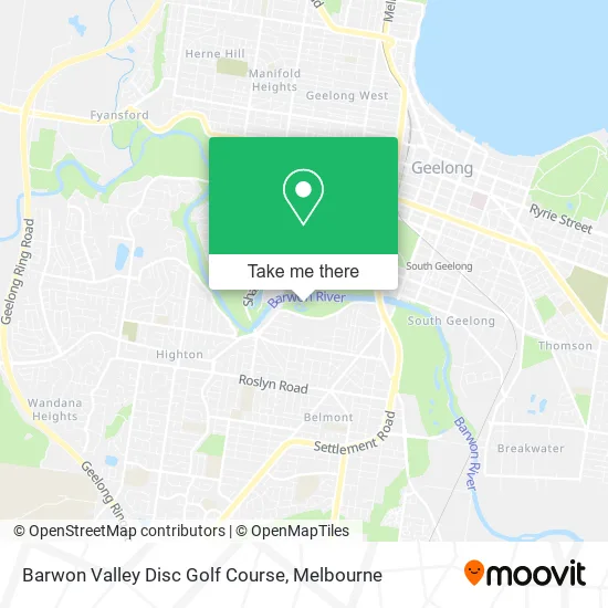 Barwon Valley Disc Golf Course map