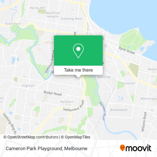 How to get to Cameron Park Playground in Belmont by bus or train?