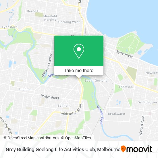 Grey Building Geelong Life Activities Club map