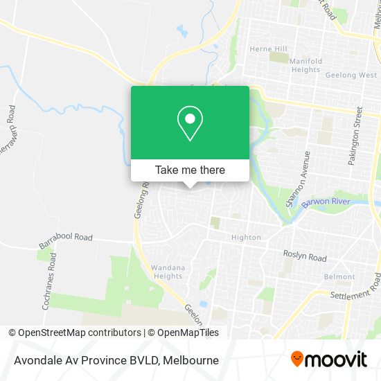 Avondale Av Province BVLD map