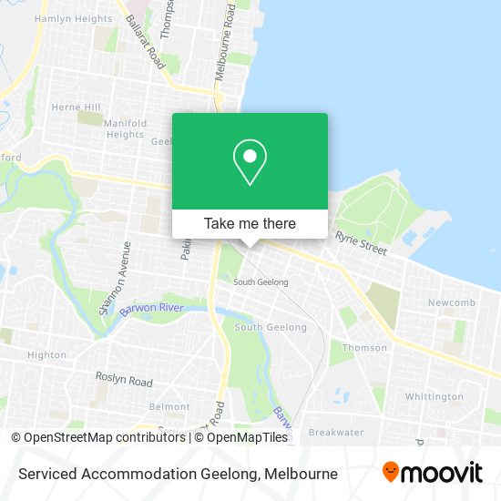 Serviced Accommodation Geelong map