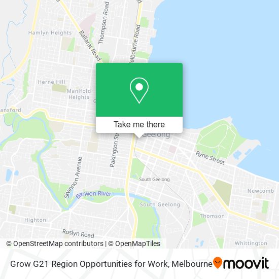 Grow G21 Region Opportunities for Work map