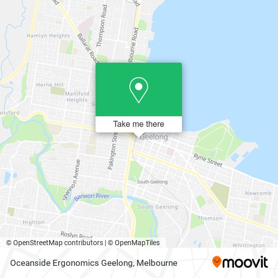 Oceanside Ergonomics Geelong map
