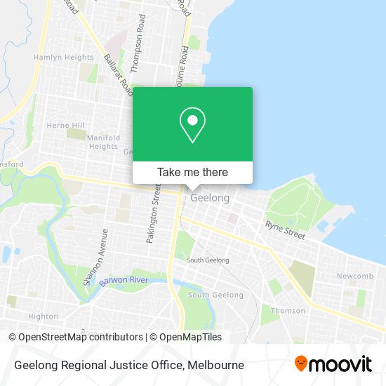 Geelong Regional Justice Office map