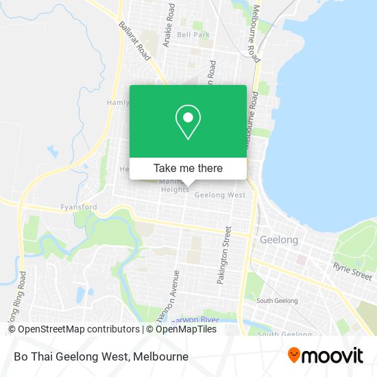 Bo Thai Geelong West map