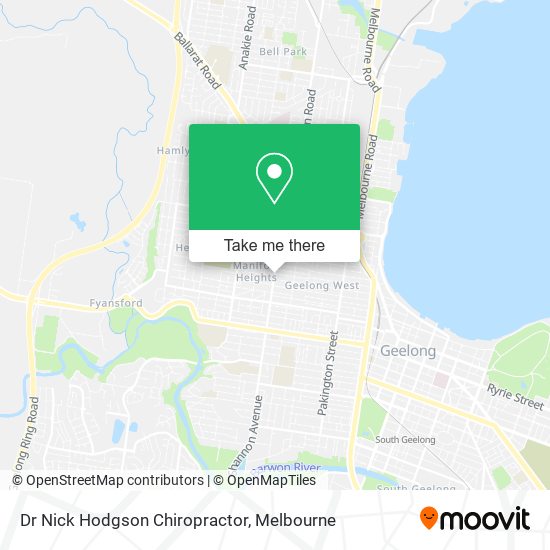 Dr Nick Hodgson Chiropractor map