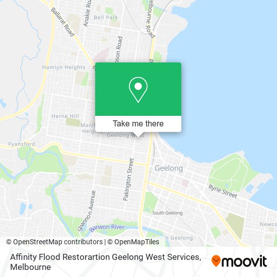 Affinity Flood Restorartion Geelong West Services map