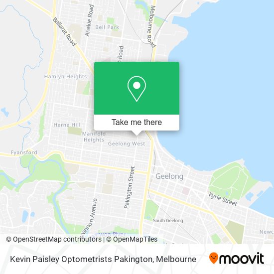 Kevin Paisley Optometrists Pakington map
