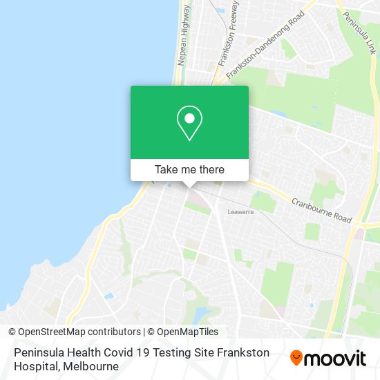 Peninsula Health Covid 19 Testing Site Frankston Hospital map