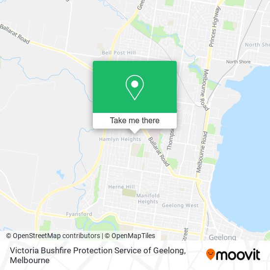 Victoria Bushfire Protection Service of Geelong map