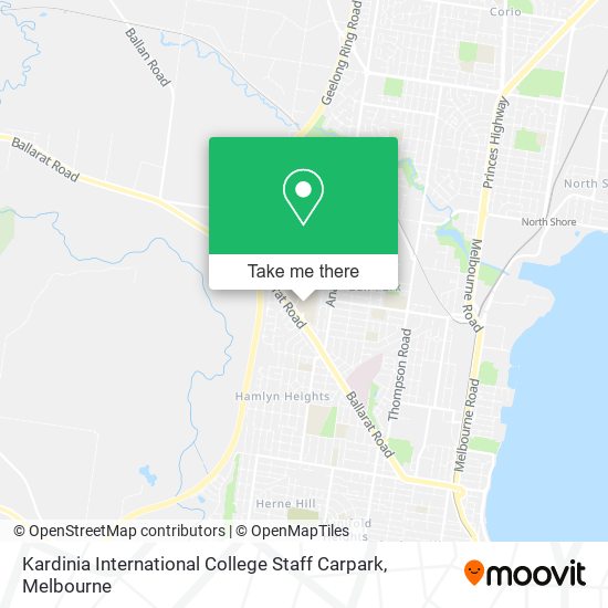 Kardinia International College Staff Carpark map
