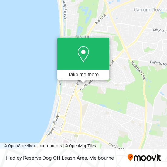 Hadley Reserve Dog Off Leash Area map