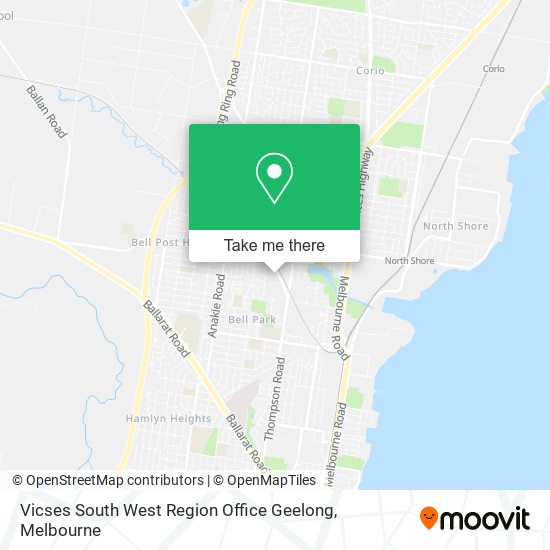 Vicses South West Region Office Geelong map