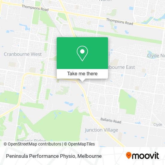 Peninsula Performance Physio map