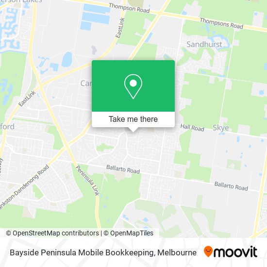 Bayside Peninsula Mobile Bookkeeping map