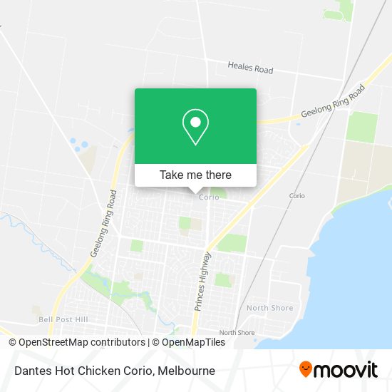 Dantes Hot Chicken Corio map