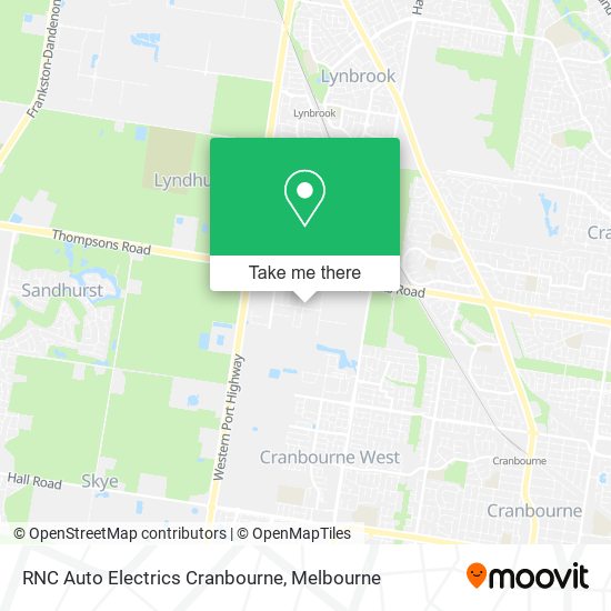 RNC Auto Electrics Cranbourne map