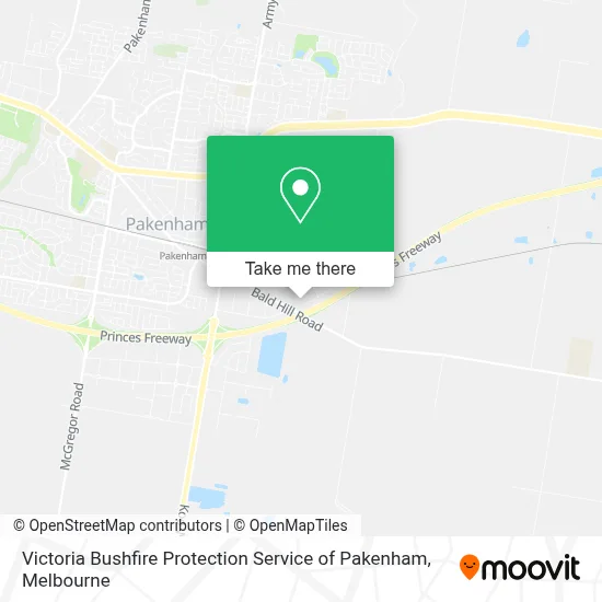 Mapa Victoria Bushfire Protection Service of Pakenham