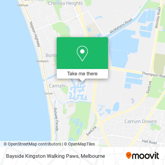 Bayside Kingston Walking Paws map