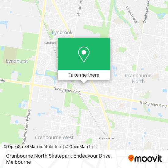 Cranbourne North Skatepark Endeavour Drive map