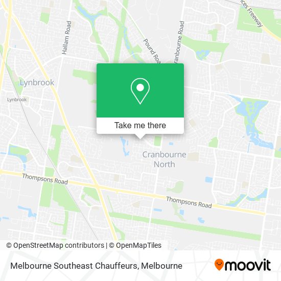 Melbourne Southeast Chauffeurs map